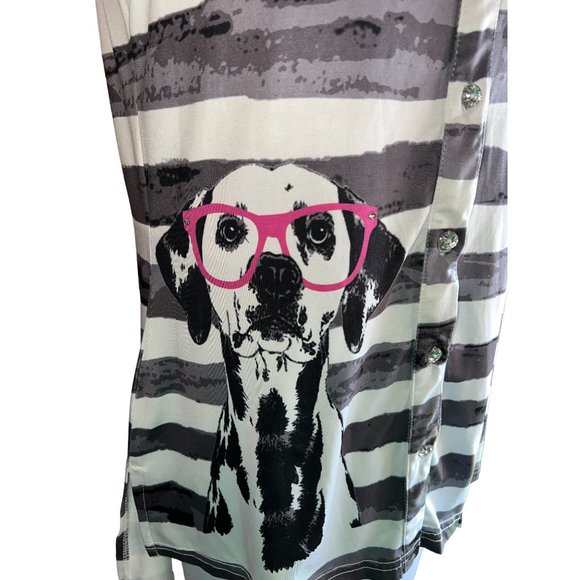 Tango Mango Sleeveless Dalmatian with Pink Glasses Women Size Small - Picture 3 of 9